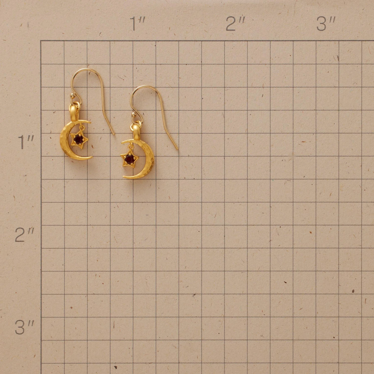 Gold Plate Moon’s Embrace Birthstone Earrings - Image 2